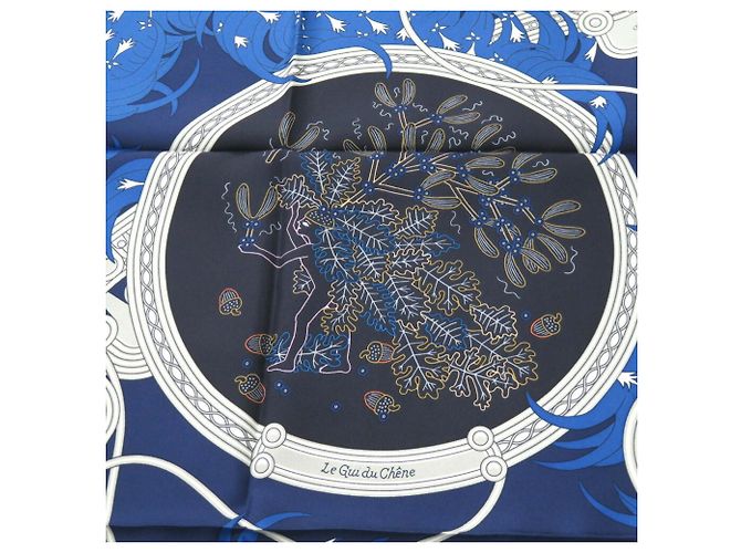 Hermès Bufanda de seda Carré 90 LEGENDE BRODEE de Hermes Azul - vista 3