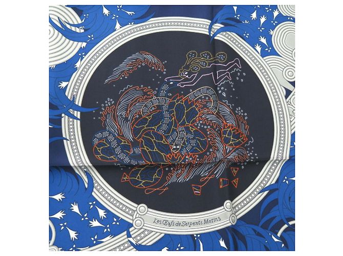 Hermès Bufanda de seda Carré 90 LEGENDE BRODEE de Hermes Azul - vista 6