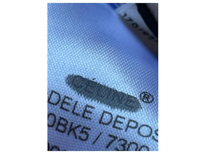 Camicia a righe Céline in cotone bianca e blu Bianco - vista 10