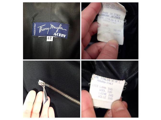 Thierry Mugler Activ anni '90 Tailleur Nero - vista 12