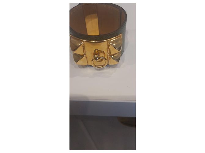 Bracciale Hermès Collier de Chien in lucertola verde taglia M - vista 9