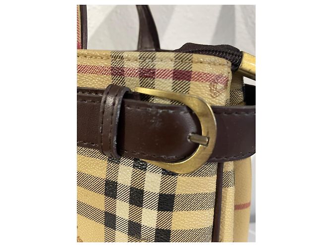 Brook Burberry Tote Bag Beige Beschichtetes Canvas Weiß - Ansicht 4
