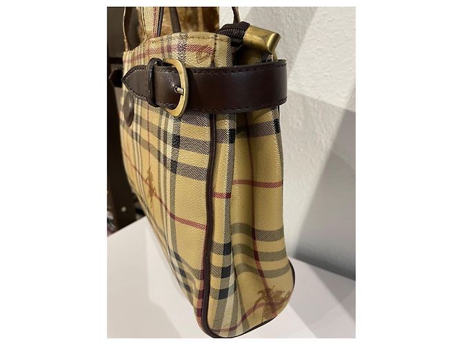 Brook Burberry Tote Bag Beige Beschichtetes Canvas Weiß - Ansicht 5