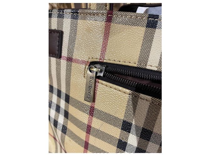 Brook Burberry Tote Bag Beige Beschichtetes Canvas Weiß - Ansicht 7