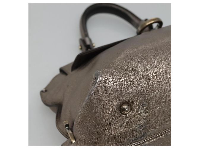 Borsa a mano in pelle Gancini Sofia di Salvatore Ferragamo 2way Argento Auth 101090 - vista 11