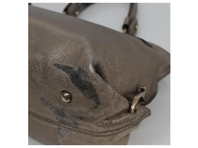 Borsa a mano in pelle Gancini Sofia di Salvatore Ferragamo 2way Argento Auth 101090 - vista 12