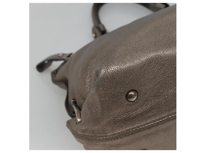 Borsa a mano in pelle Gancini Sofia di Salvatore Ferragamo 2way Argento Auth 101090 - vista 13