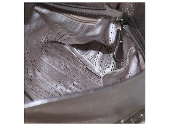 Borsa a mano in pelle Gancini Sofia di Salvatore Ferragamo 2way Argento Auth 101090 - vista 19