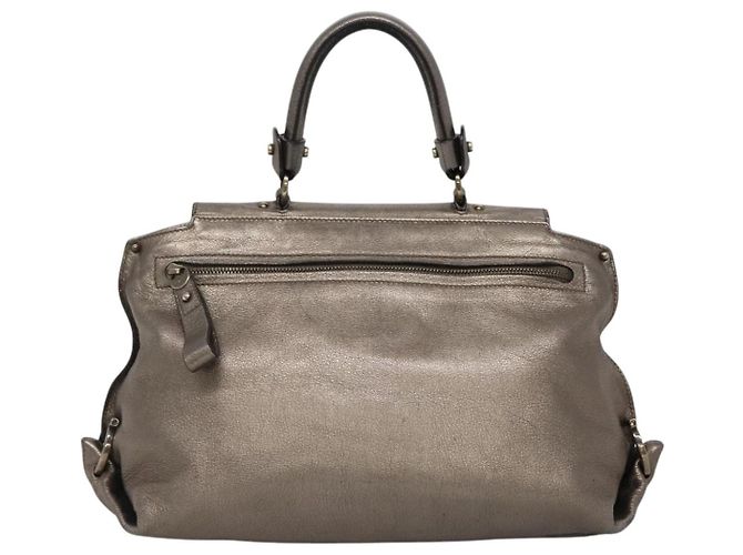 Borsa a mano in pelle Gancini Sofia di Salvatore Ferragamo 2way Argento Auth 101090 - vista 3