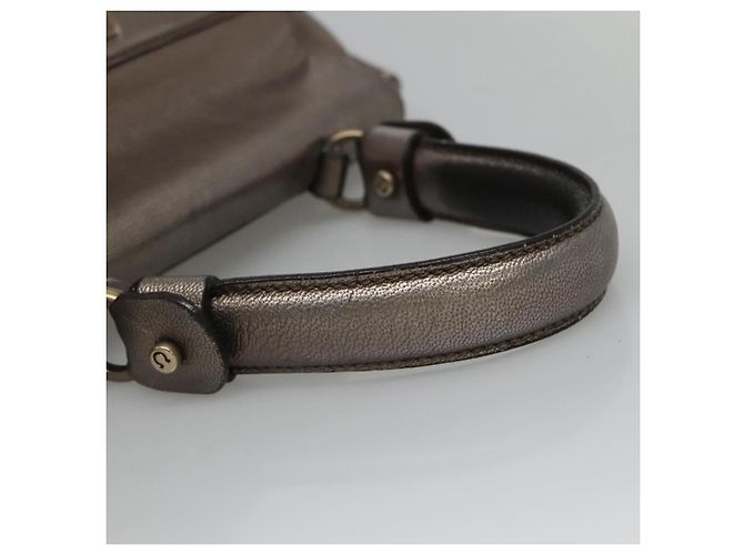 Borsa a mano in pelle Gancini Sofia di Salvatore Ferragamo 2way Argento Auth 101090 - vista 7