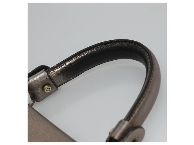Borsa a mano in pelle Gancini Sofia di Salvatore Ferragamo 2way Argento Auth 101090 - vista 8