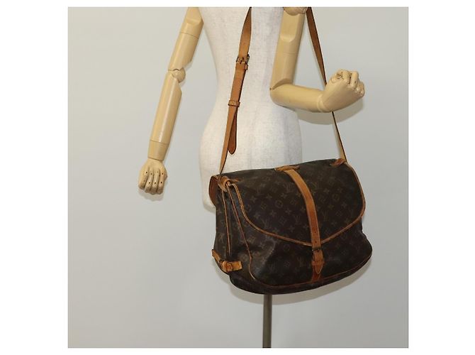 LOUIS VUITTON Borsa a Spalla Monogram Saumur 35 M42254 LV Auth BA055 Monogramma - vista 27