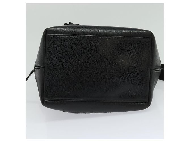 Borsa a spalla CHANEL in pelle caviar nera con CC argento Auth BA125 Nero - vista 10