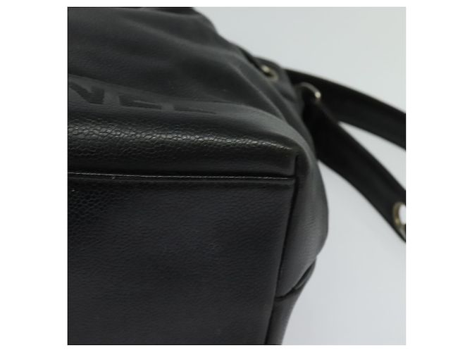 Borsa a spalla CHANEL in pelle caviar nera con CC argento Auth BA125 Nero - vista 12