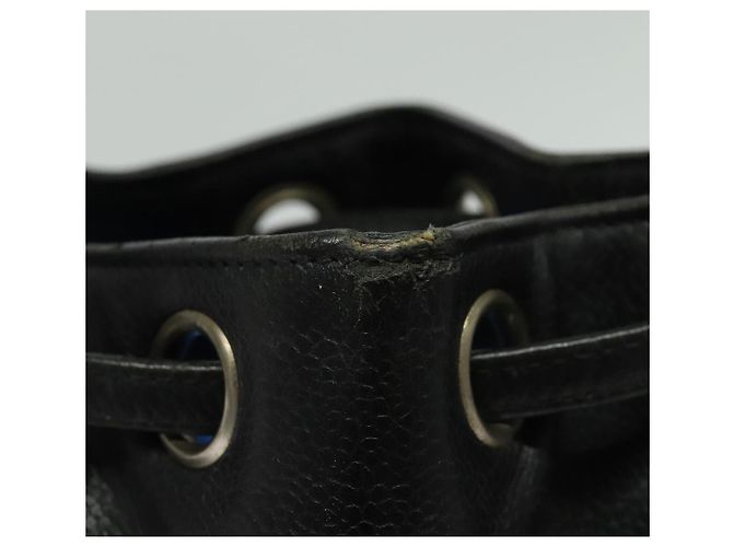 Borsa a spalla CHANEL in pelle caviar nera con CC argento Auth BA125 Nero - vista 15