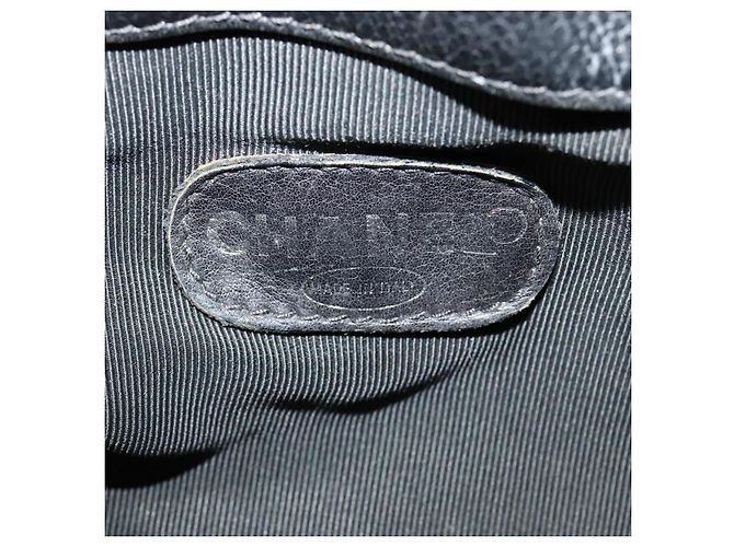 Borsa a spalla CHANEL in pelle caviar nera con CC argento Auth BA125 Nero - vista 16