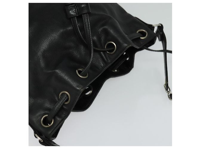 Borsa a spalla CHANEL in pelle caviar nera con CC argento Auth BA125 Nero - vista 6