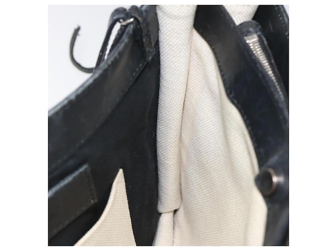 Bolsa de Ombro BALENCIAGA em Lona e Couro Branco e Preto 339937 Auth bs21563 - vista 17