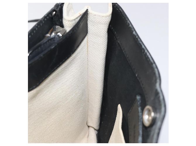 Bolsa de Ombro BALENCIAGA em Lona e Couro Branco e Preto 339937 Auth bs21563 - vista 18