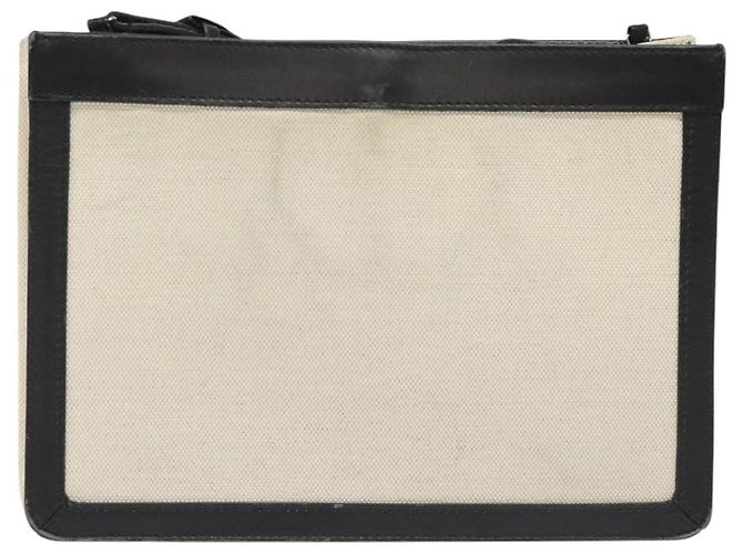 Bolsa de Ombro BALENCIAGA em Lona e Couro Branco e Preto 339937 Auth bs21563 - vista 3
