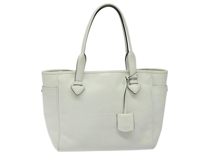 LOEWE Heritage Tote Bag aus Leder in Weiß und Gold Auth kk436 Golden - Ansicht 13