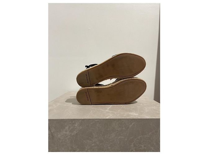 Sandali MIU MIU T.EU 37 Camoscio Nero - vista 5