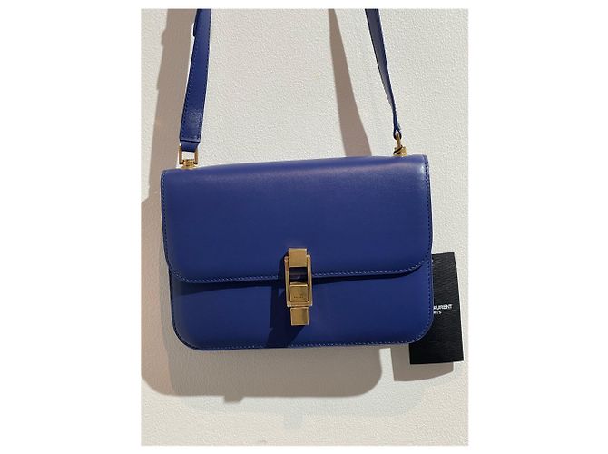 SAINT LAURENT Borse T. Pelle Blu - vista 4