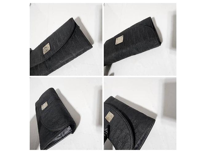 Christian Dior Dior Oblique Monogramm Canvas Continental Geldbörse Schwarz - Ansicht 12