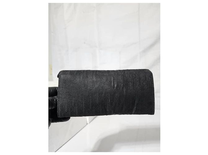 Christian Dior Dior Oblique Monogramm Canvas Continental Geldbörse Schwarz - Ansicht 3