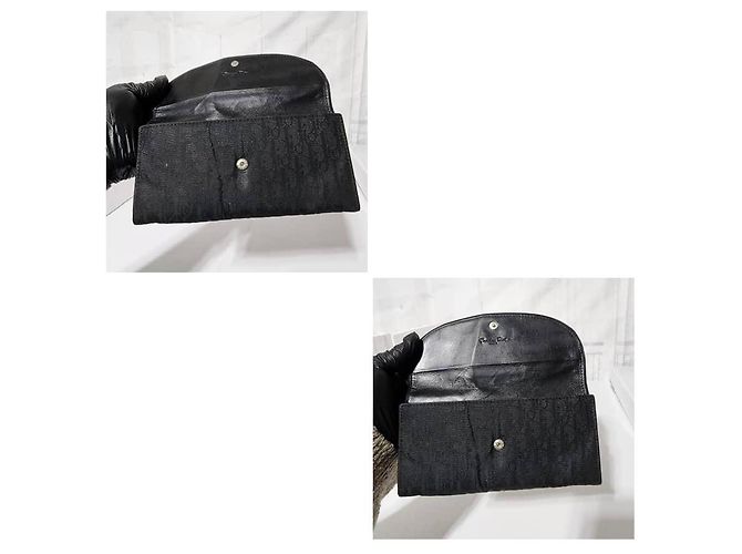 Christian Dior Dior Oblique Monogramm Canvas Continental Geldbörse Schwarz - Ansicht 4