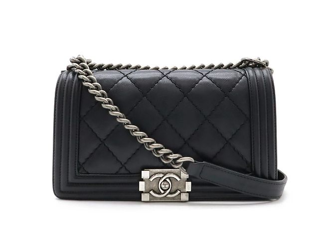 Borsa a Spalla Chanel Boy Chanel 25 Wild Stitch Nero - vista 2