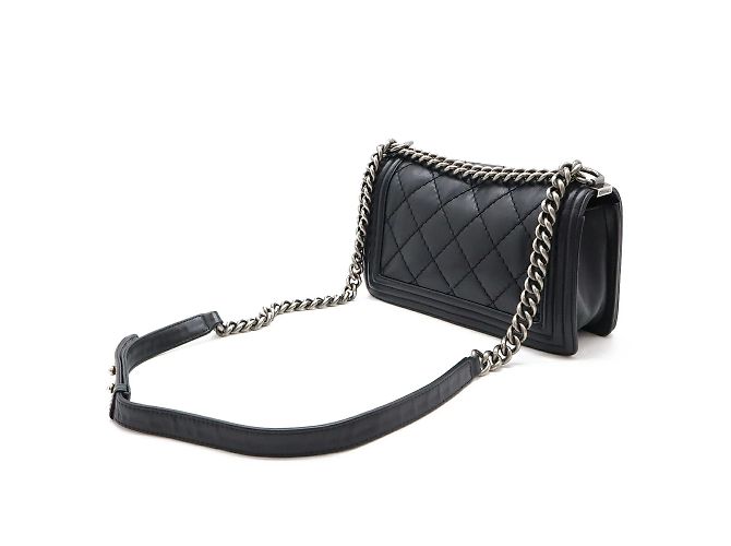 Borsa a Spalla Chanel Boy Chanel 25 Wild Stitch Nero - vista 3