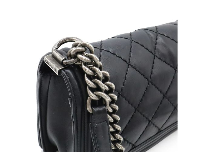 Borsa a Spalla Chanel Boy Chanel 25 Wild Stitch Nero - vista 7