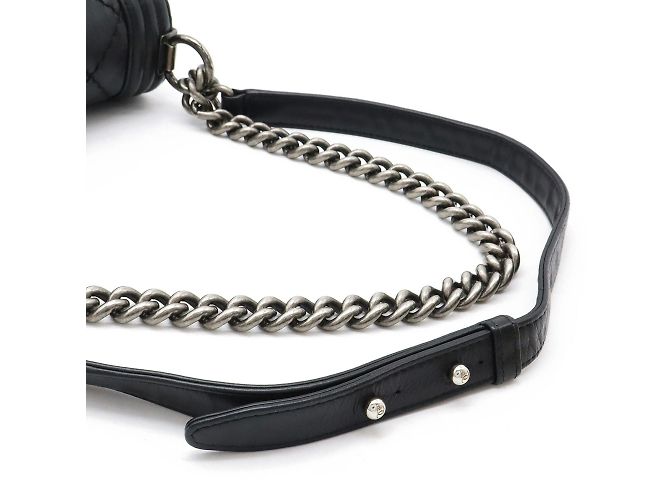 Borsa a Spalla Chanel Boy Chanel 25 Wild Stitch Nero - vista 8