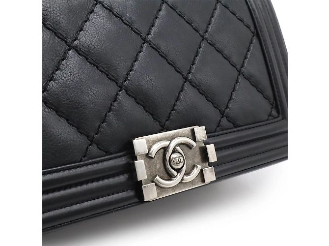 Borsa a Spalla Chanel Boy Chanel 25 Wild Stitch Nero - vista 9