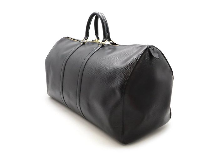 Borsa Boston Keepall 55 Epi Louis Vuitton Nero - vista 3