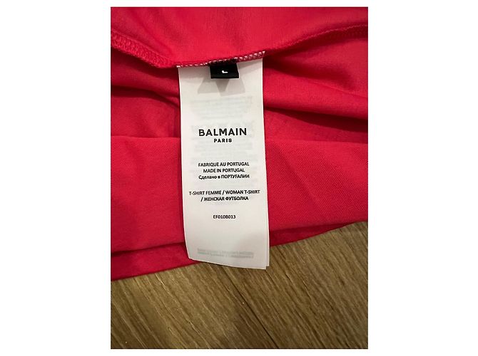 Top Balmain in cotone rosa - vista 3