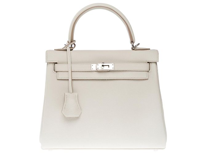 Hermès Sac HERMES Kelly 25 en Cuir Gris - 102532 - vue 3