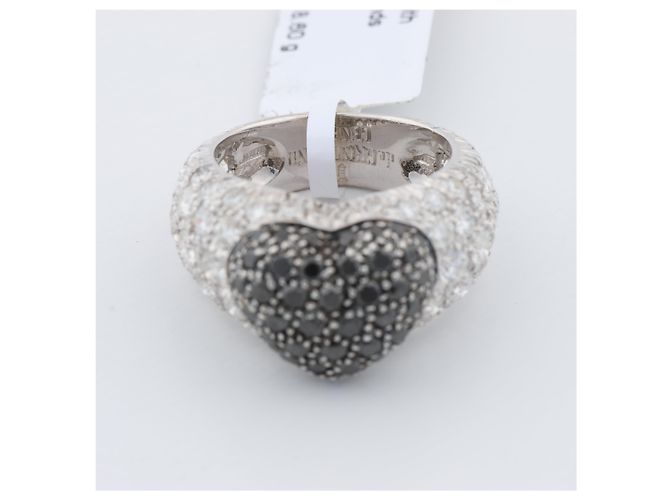 De Grisogono Ring mit schwarzem Diamant in Herzform, Größe 51 Golden - Ansicht 3