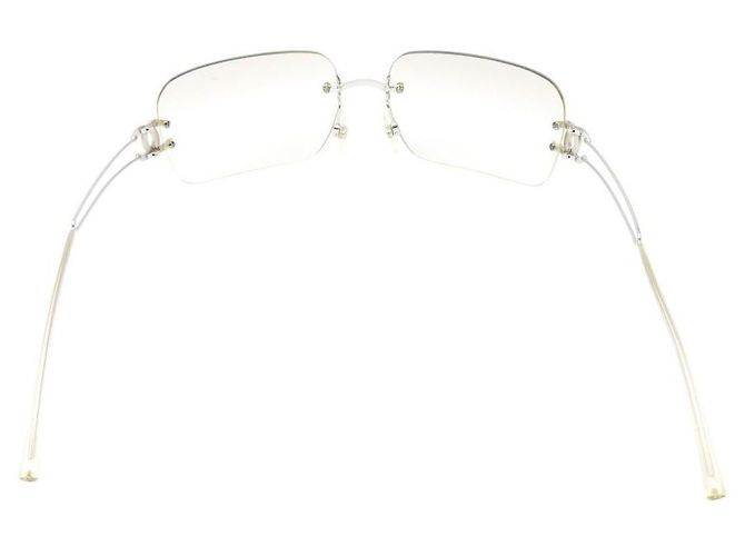 Chanel CC Logo Silber Klare Randlose Sonnenbrille 4068 - Ansicht 2