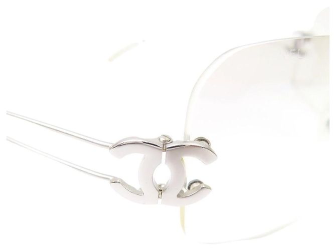 Chanel CC Logo Silber Klare Randlose Sonnenbrille 4068 - Ansicht 3