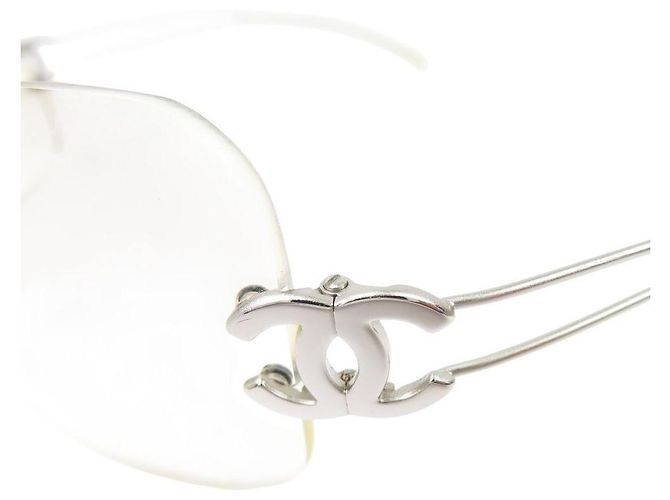 Chanel CC Logo Silber Klare Randlose Sonnenbrille 4068 - Ansicht 5