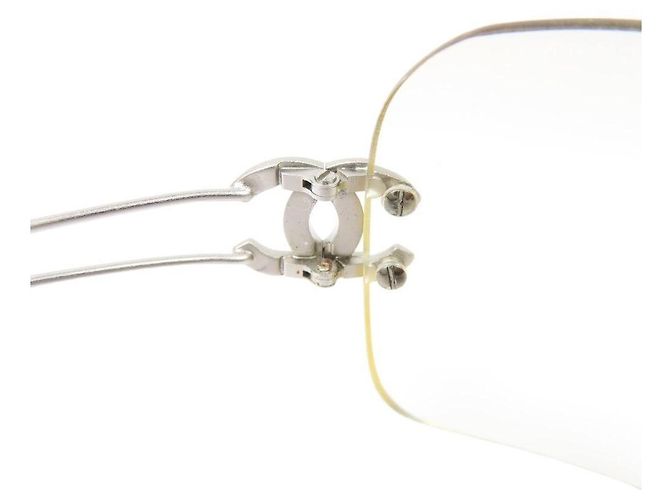 Chanel CC Logo Silber Klare Randlose Sonnenbrille 4068 - Ansicht 7
