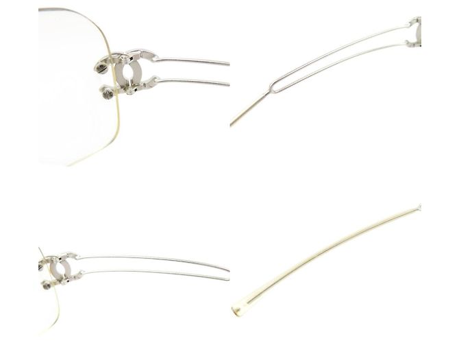 Chanel CC Logo Silber Klare Randlose Sonnenbrille 4068 - Ansicht 8