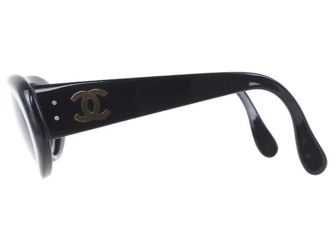 Gafas de sol ovaladas negras con logo CC dorado Chanel 05974 Negro - vista 5