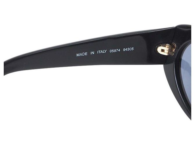 Gafas de sol ovaladas negras con logo CC dorado Chanel 05974 Negro - vista 6