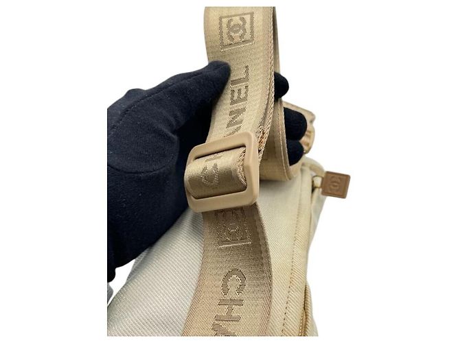 Borsa a spalla vita Chanel Sport Tan Brown Marrone - vista 4