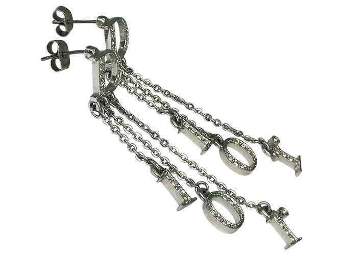 Orecchini in argento con cristalli di strass Christian Dior - vista 3