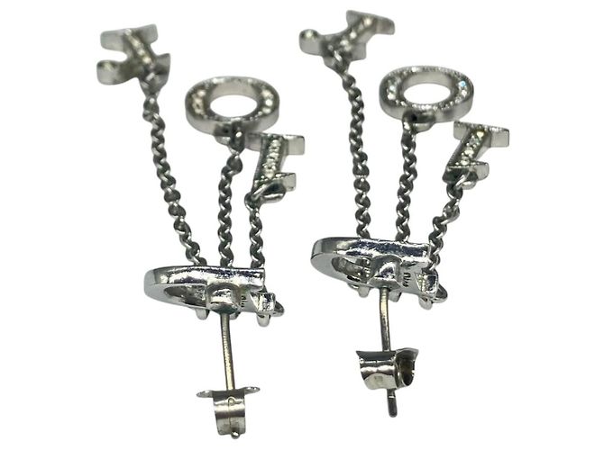 Orecchini in argento con cristalli di strass Christian Dior - vista 5