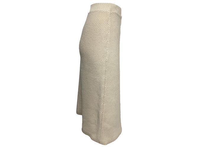 Falda Midi Chloé en Cachemira Reciclada Ecru Blanco Crudo - vista 2